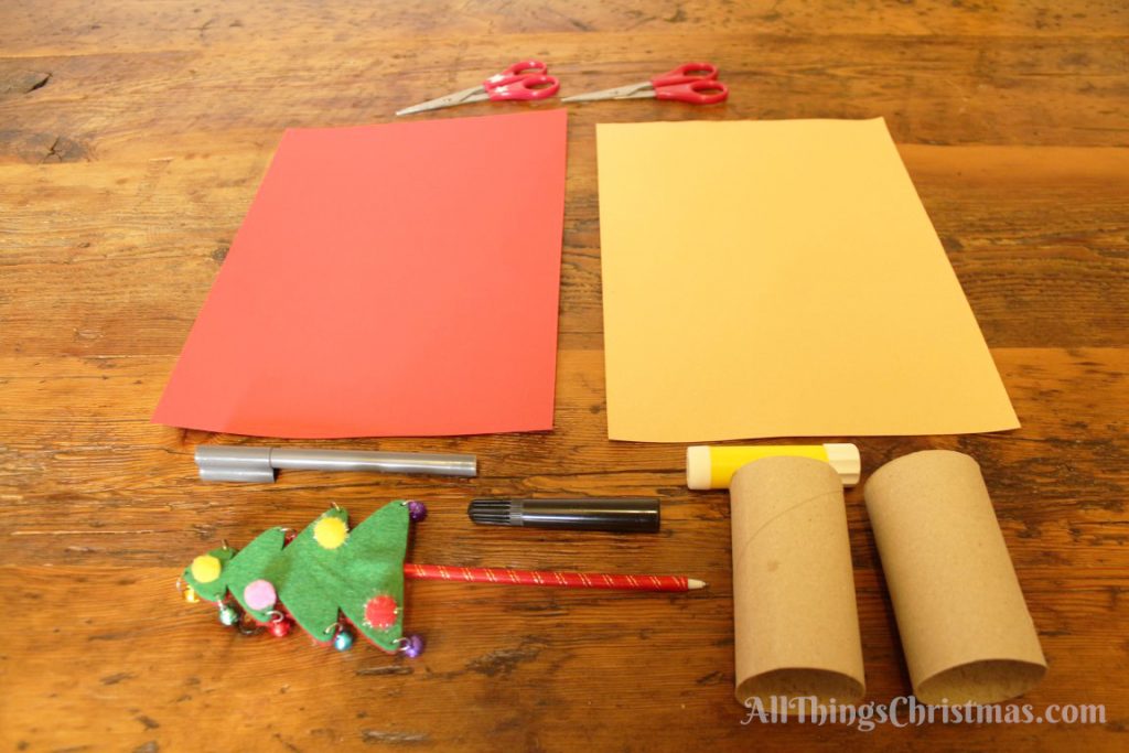 Kids Christmas Craft - Cardboard Tube Santa & Snowman
