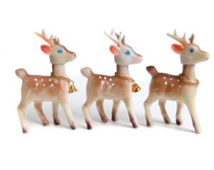 Vintage Christmas Decorations - Plastic Reindeer