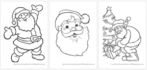 Santa Colouring Pages Featured