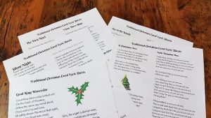 Traditional Christmas Carol Lyric Sheets