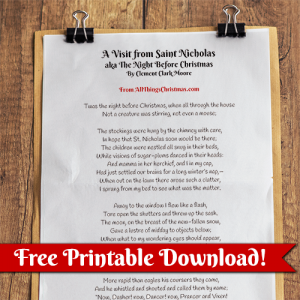 A Visit From Saint Nicholas (The Night Before Christmas) Free Download